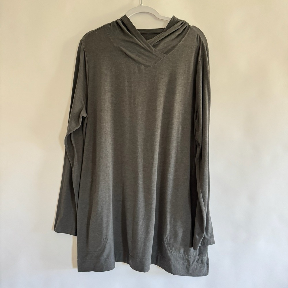 Duluth Women's Dry and Mighty Hoodie Tunic XL Gray Wool Blend Long Sleeve